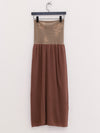 SWAYING 25 Early Autumn Floral Jacquard Tube Dress SW-SW25PF2L01C2-QZ Light Brown